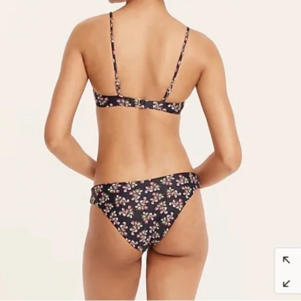 NWT J. Crew Hipster Bikini Bottom in Twilight Berry Navy with Pink Print Sz 2X